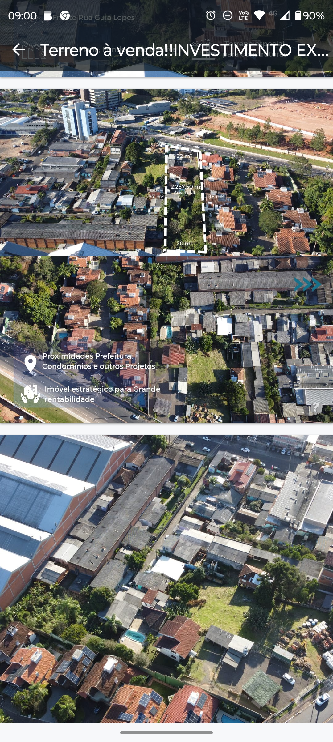 Imagem do imóvel 01 Terreno Com 2.257,50m² Com Benfeitorias Localiado Na Av. Guia Lopes, Rondonia, Novo Hambergo- Rs